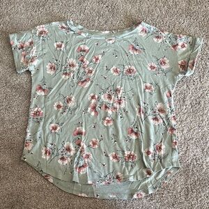 Floral Print Green Women's Top